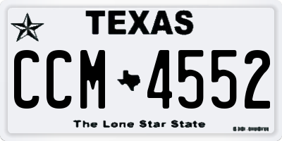 TX license plate CCM4552