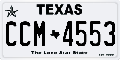 TX license plate CCM4553