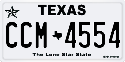 TX license plate CCM4554