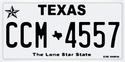 TX license plate CCM4557