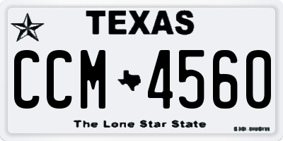 TX license plate CCM4560