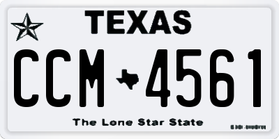 TX license plate CCM4561