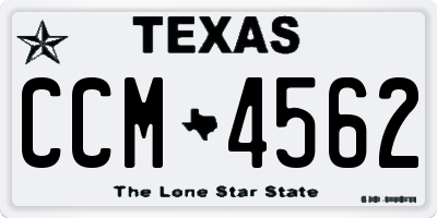 TX license plate CCM4562