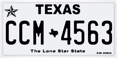 TX license plate CCM4563