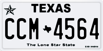 TX license plate CCM4564