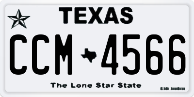 TX license plate CCM4566