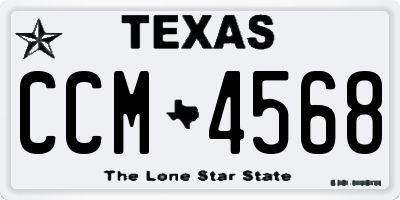 TX license plate CCM4568