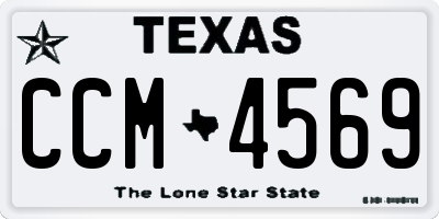 TX license plate CCM4569