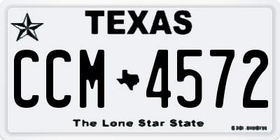 TX license plate CCM4572