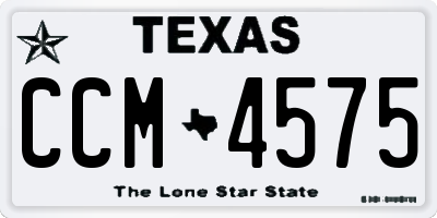 TX license plate CCM4575