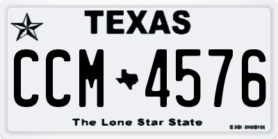 TX license plate CCM4576