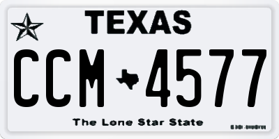 TX license plate CCM4577