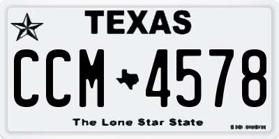 TX license plate CCM4578