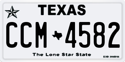 TX license plate CCM4582