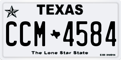 TX license plate CCM4584