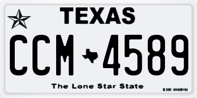 TX license plate CCM4589