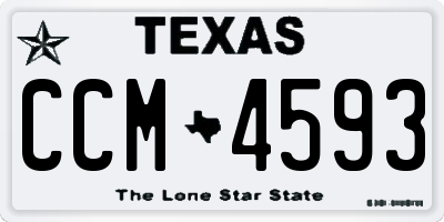 TX license plate CCM4593