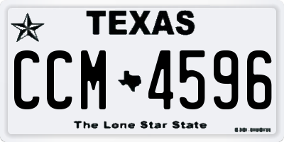 TX license plate CCM4596