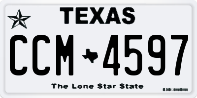 TX license plate CCM4597