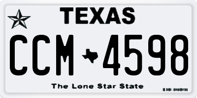 TX license plate CCM4598