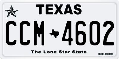 TX license plate CCM4602