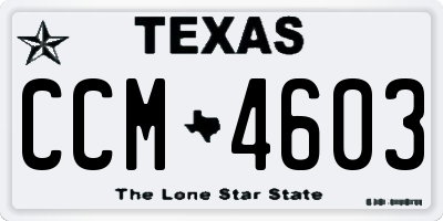 TX license plate CCM4603