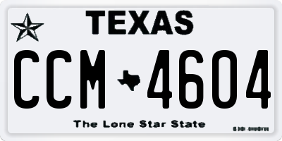 TX license plate CCM4604