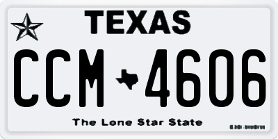 TX license plate CCM4606