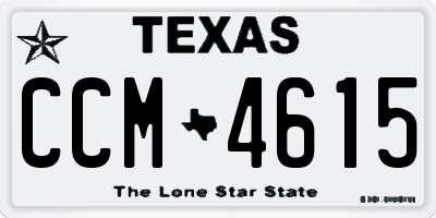 TX license plate CCM4615