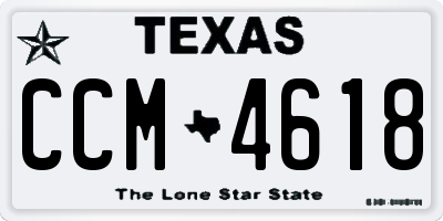 TX license plate CCM4618