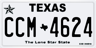 TX license plate CCM4624