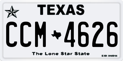 TX license plate CCM4626