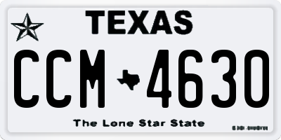 TX license plate CCM4630
