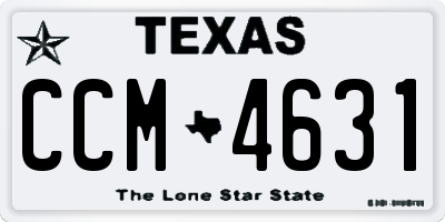 TX license plate CCM4631