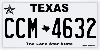 TX license plate CCM4632