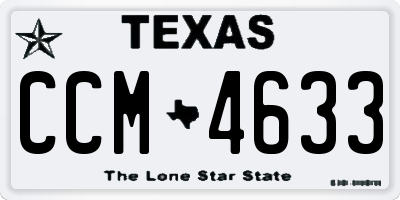 TX license plate CCM4633