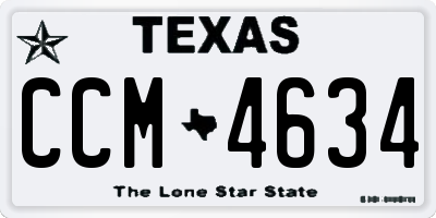 TX license plate CCM4634