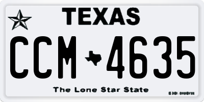 TX license plate CCM4635