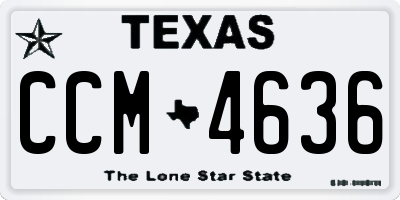 TX license plate CCM4636
