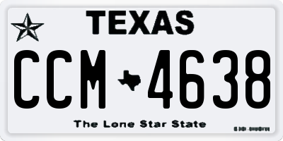 TX license plate CCM4638