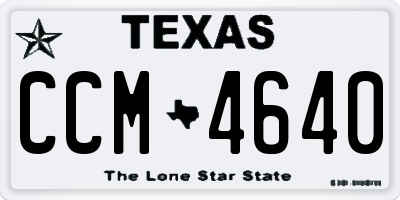 TX license plate CCM4640