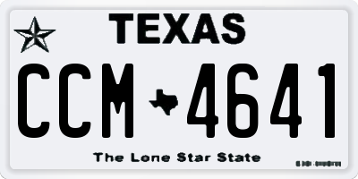 TX license plate CCM4641