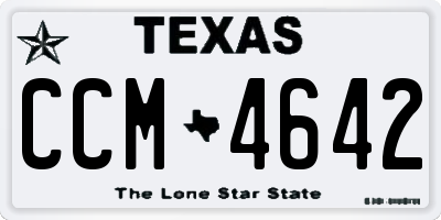 TX license plate CCM4642
