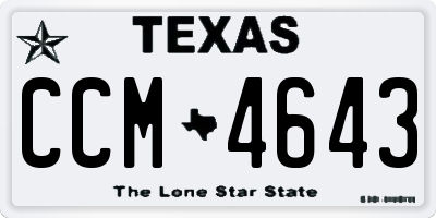 TX license plate CCM4643