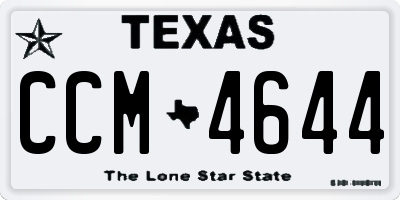 TX license plate CCM4644