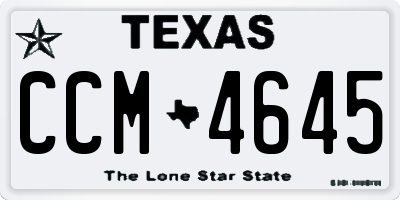 TX license plate CCM4645