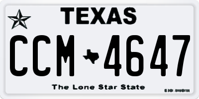 TX license plate CCM4647