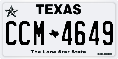 TX license plate CCM4649