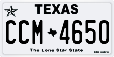 TX license plate CCM4650