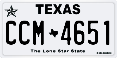 TX license plate CCM4651